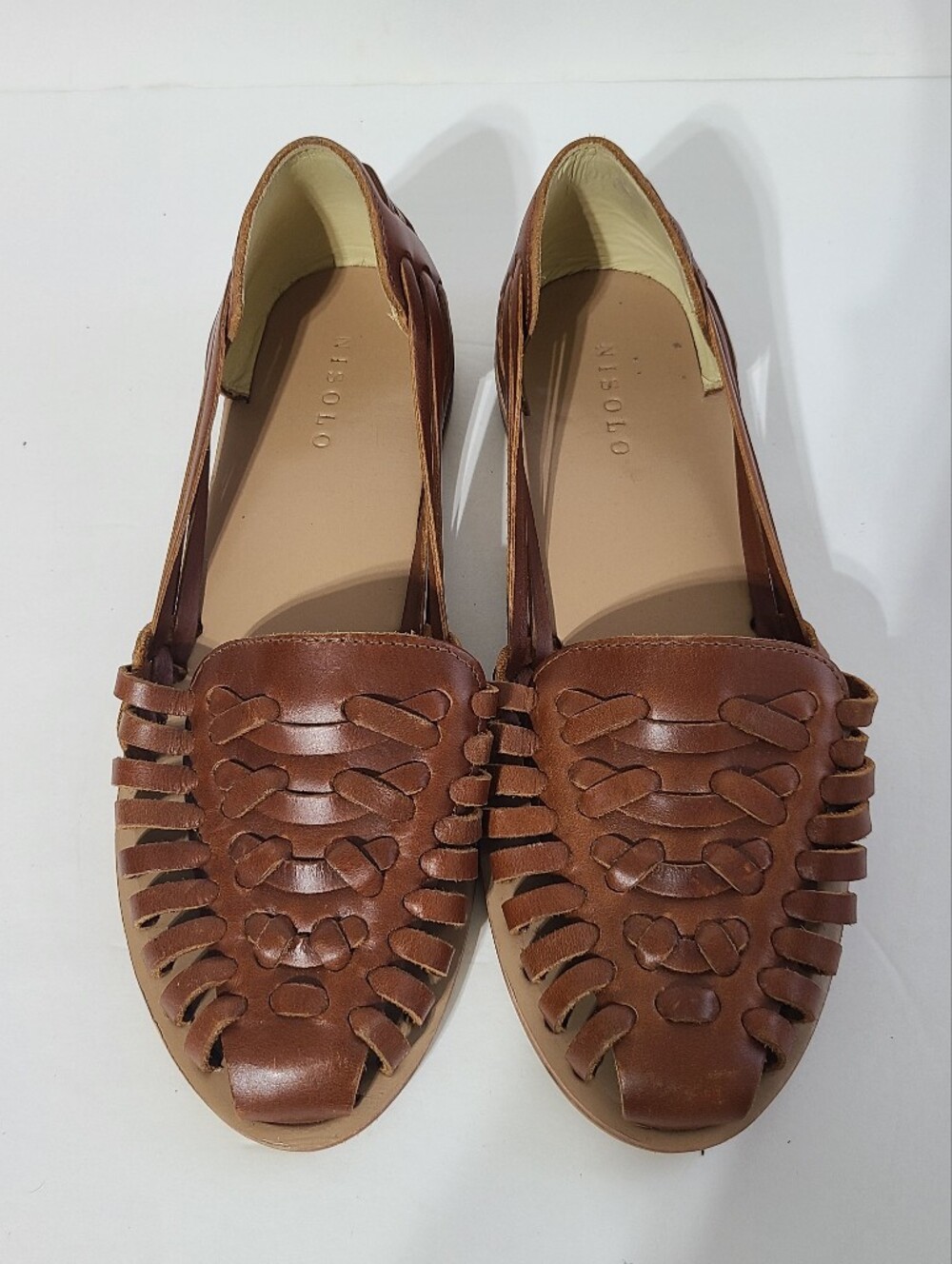 Nisolo Huarache Sandals In Brandy Brown Leather